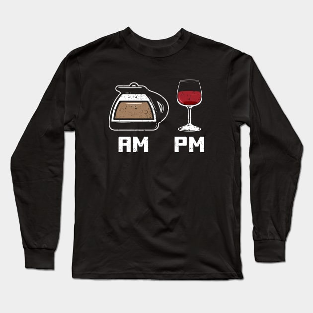 How to tell time - Funny Coffee and Wine Lover T-Shirts and Gifts Long Sleeve T-Shirt by Shirtbubble